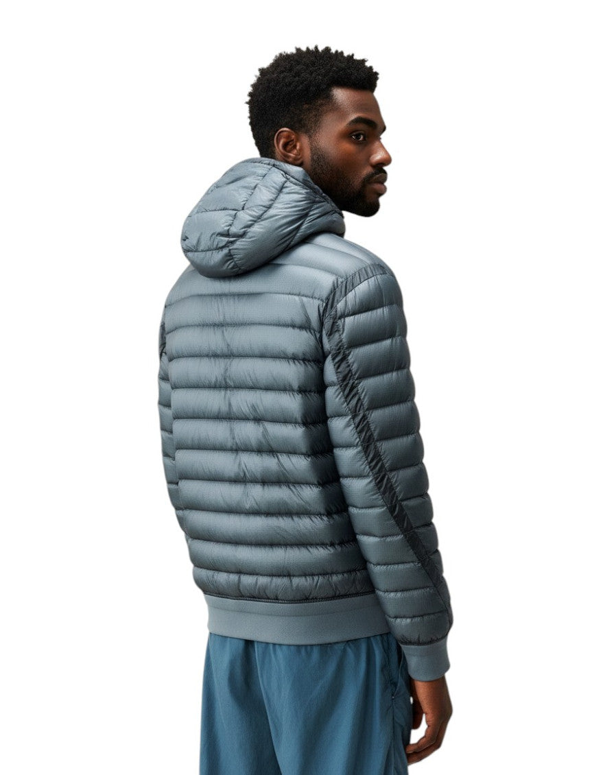 Blue Quilted Hood Jacket 3