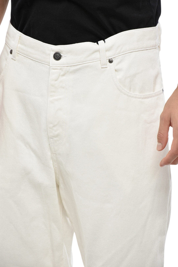 White Straight Solid Jeans 3
