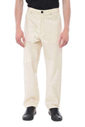 Beige Solid Cargo Trousers 1