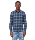 Blue Slim Plaid Shirt 1