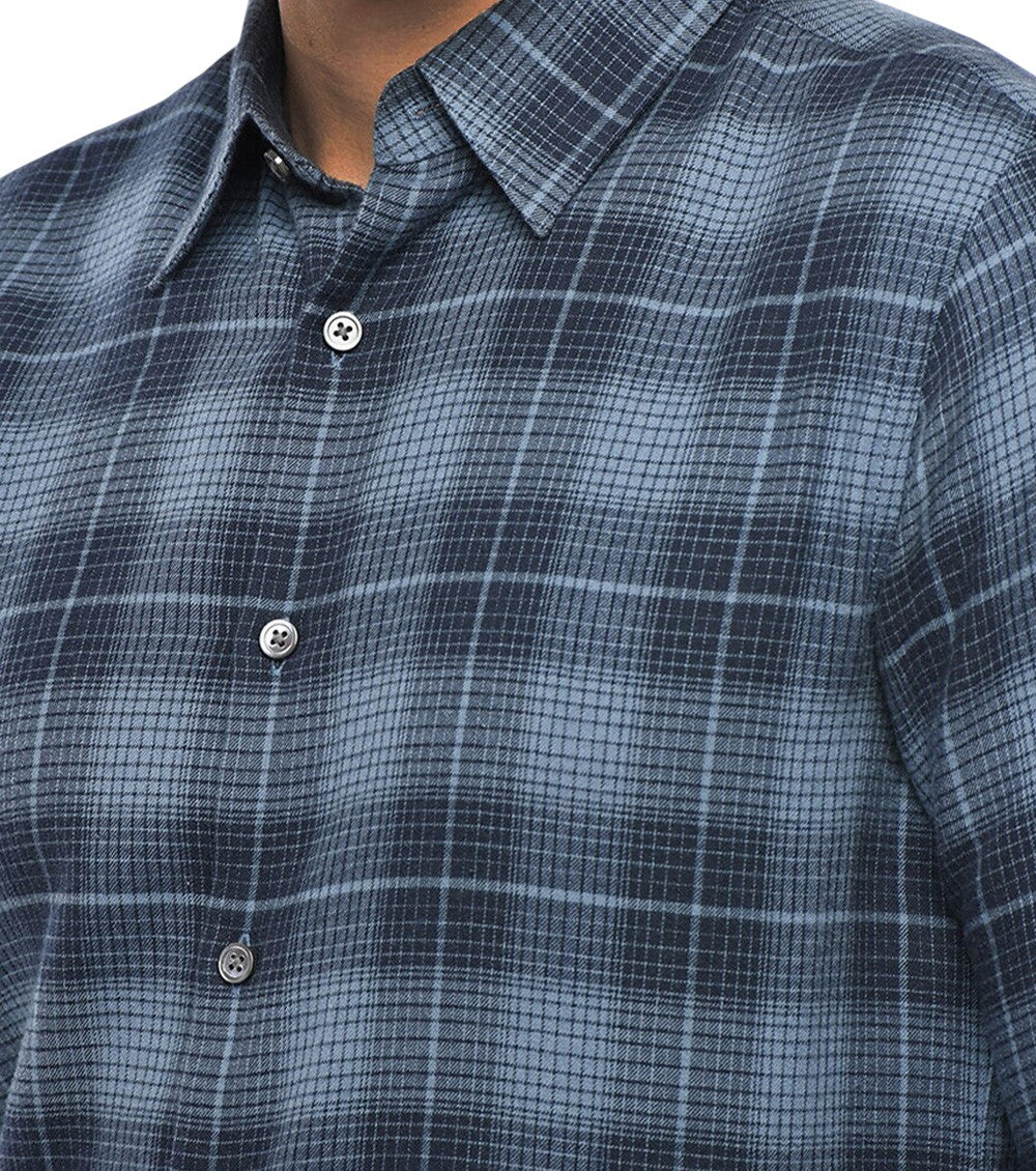 Blue Slim Plaid Shirt 3