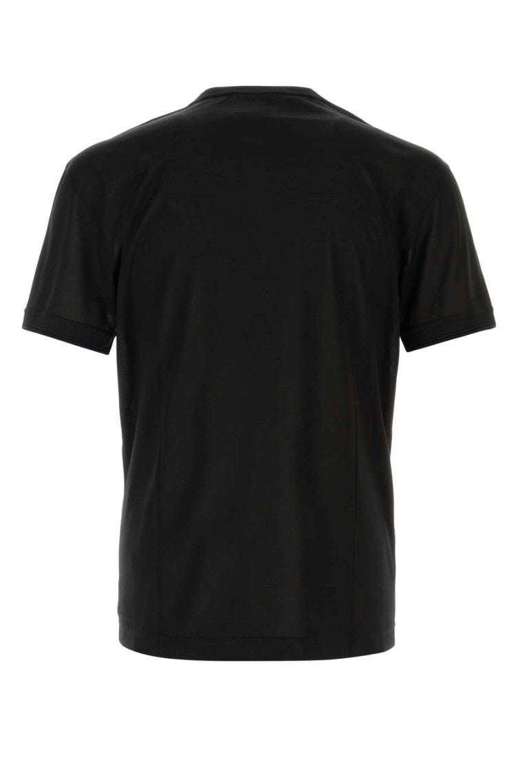 Black Solid Henley T-Shirt 2