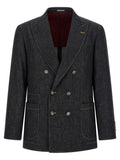 Dark Blue Peaked Lapel Blazer 1