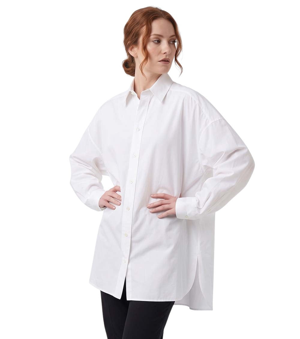 White Oversized Solid Shirt 1