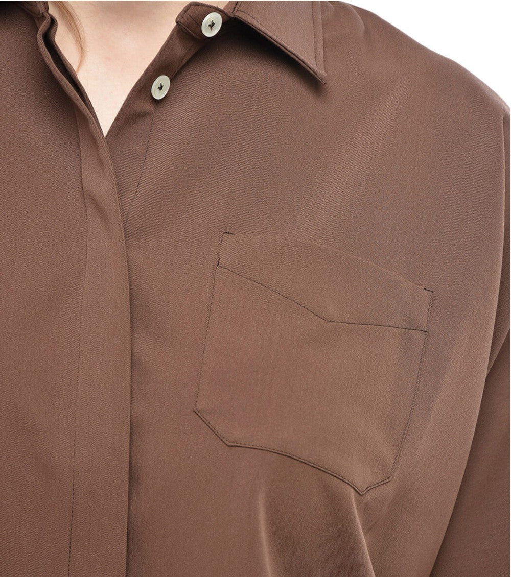Brown Loose Solid Shirt 3