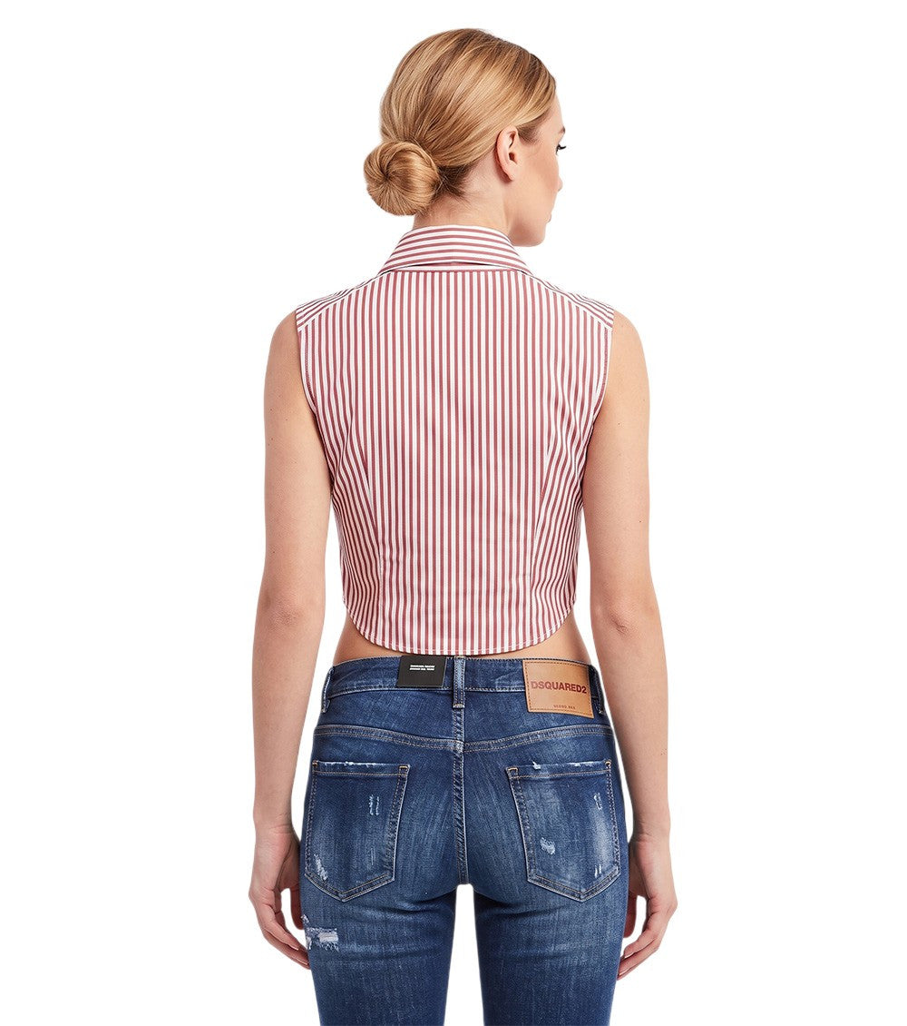 Red Slim Stripes Shirt 2