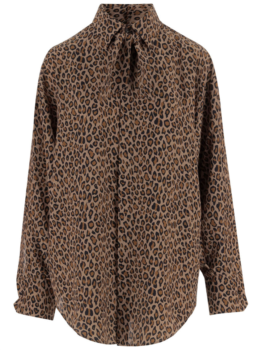 Brown Loose Animal Print Shirt 1