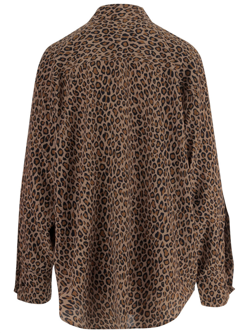 Brown Loose Animal Print Shirt 2