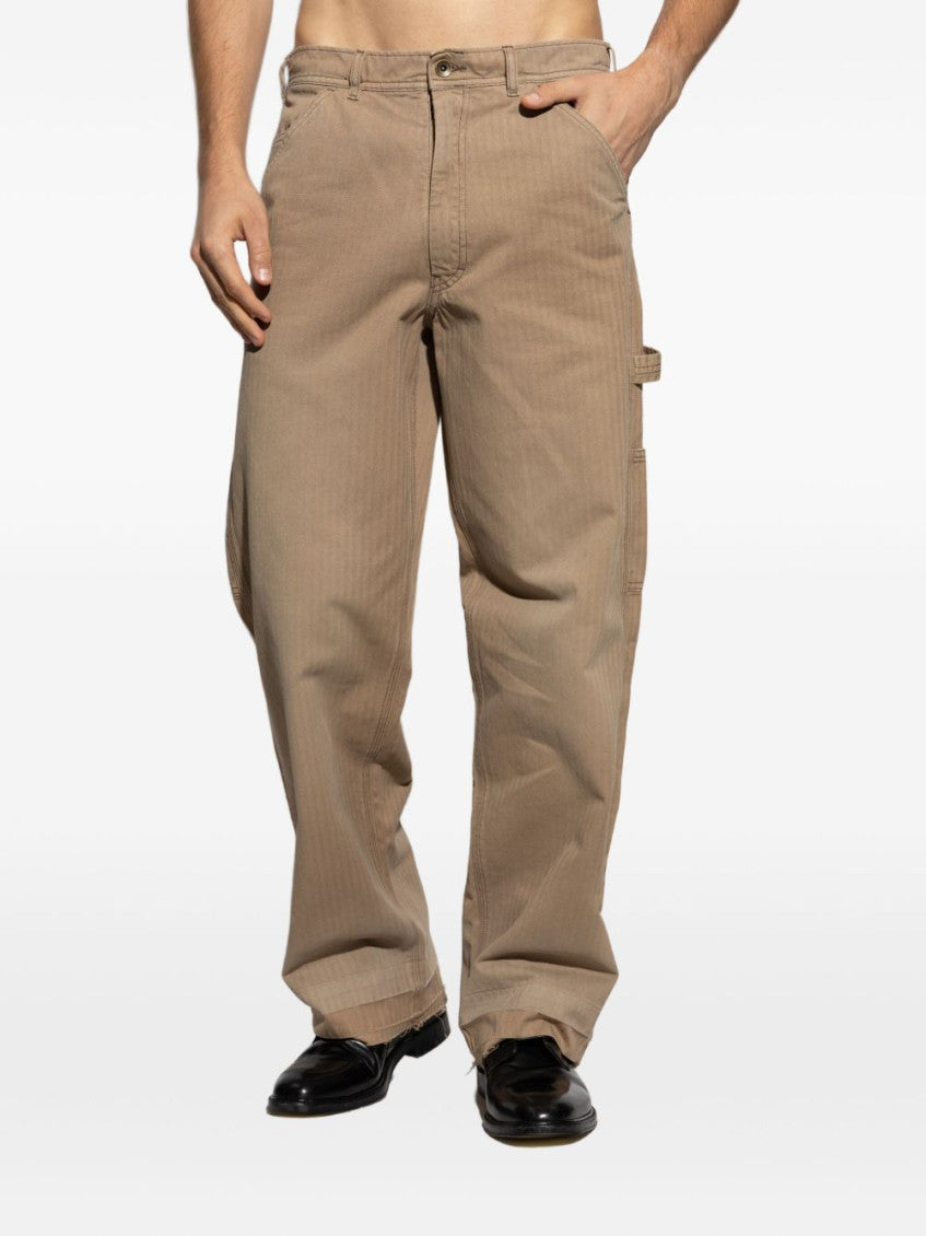 Beige Cotton Trousers 3
