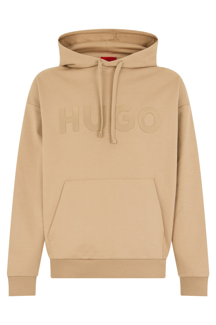Beige Logo Regular Hoodie 1
