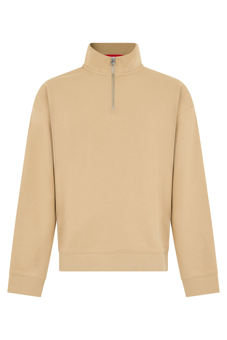 Beige Mock Collar Sweatshirt 1