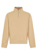 Beige Mock Collar Sweatshirt 1