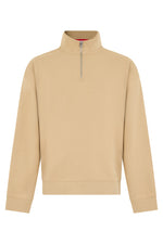 Beige Mock Collar Sweatshirt 1