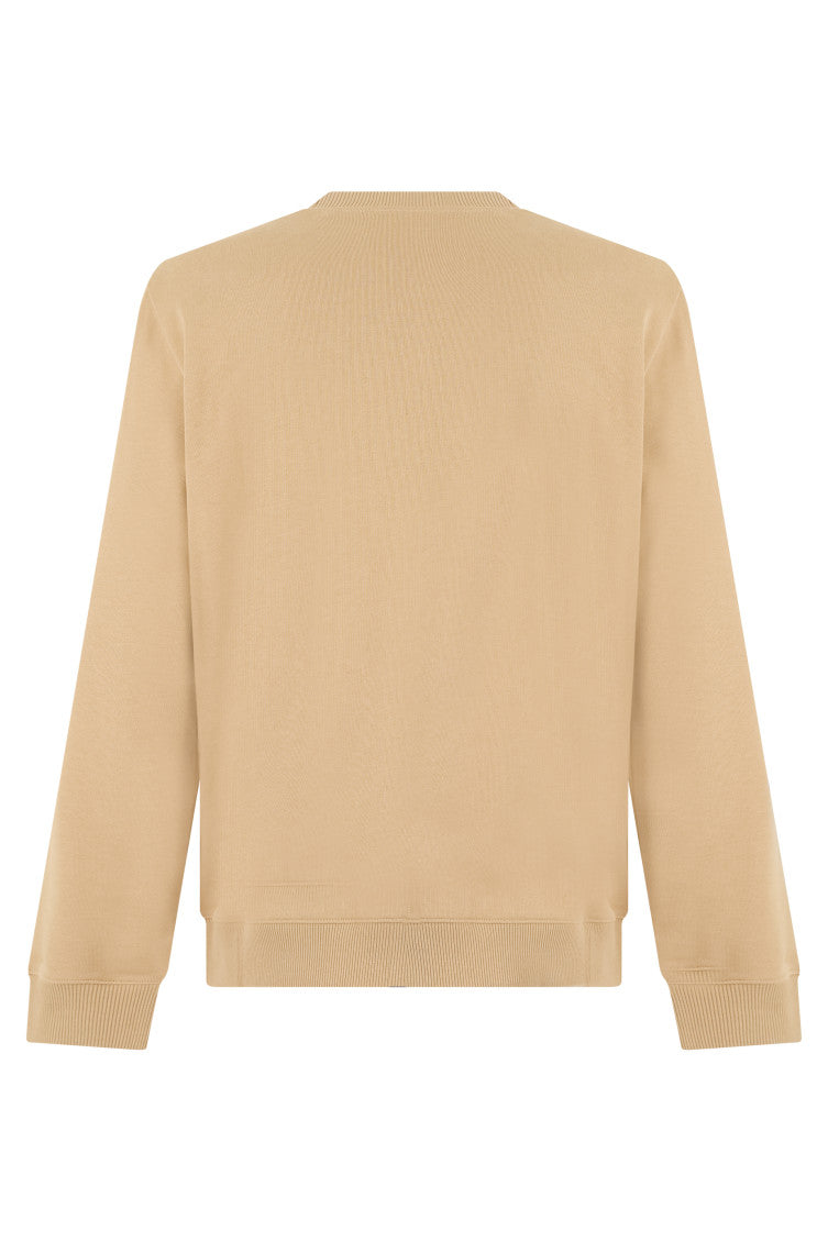 Beige Crew Neck Sweatshirt 2