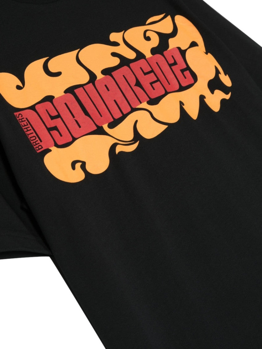 Girls Black Graphic T-Shirt 3
