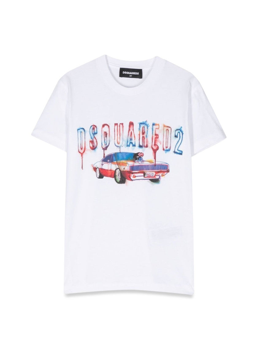 Kids White Graphic T-Shirt 1