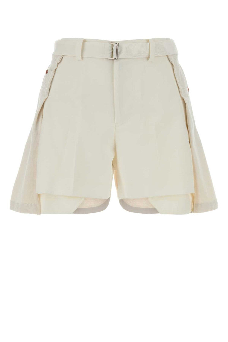 Off White Solid Shorts 1