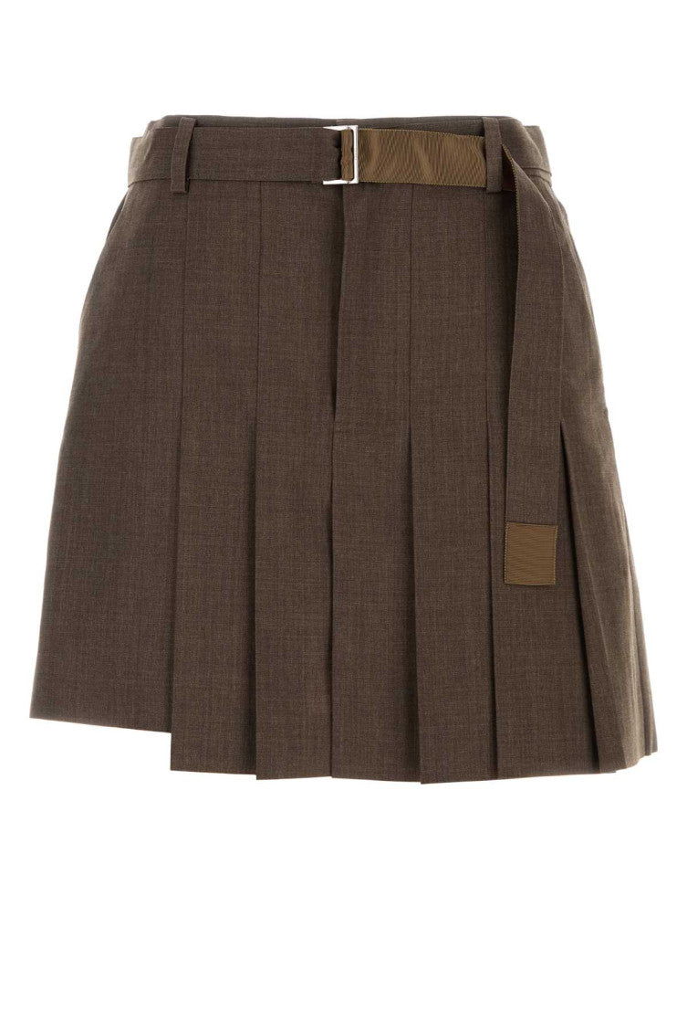 Brown Solid Shorts 1
