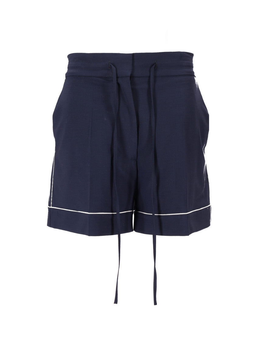 Dark Blue Solid Shorts 1