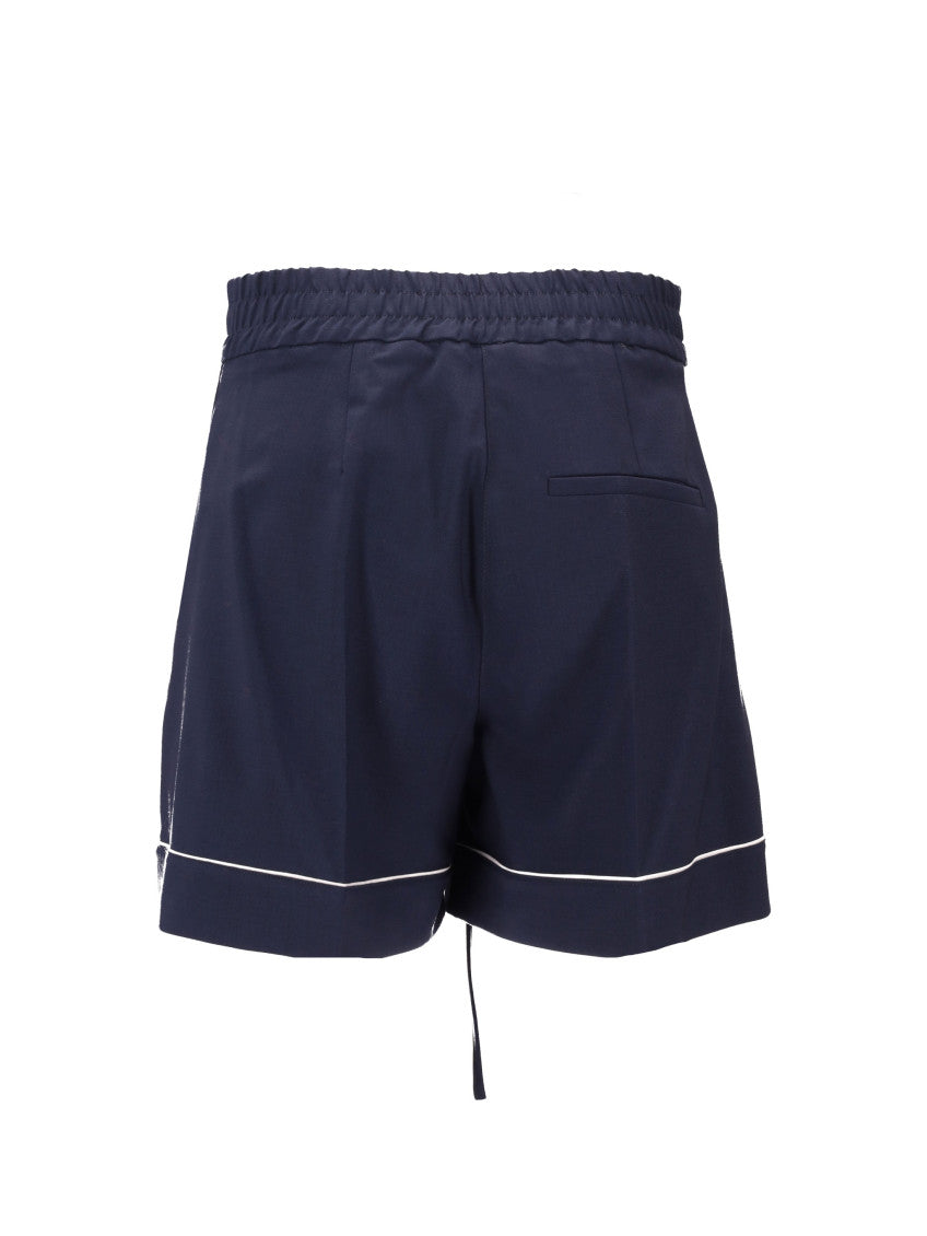 Dark Blue Solid Shorts 2