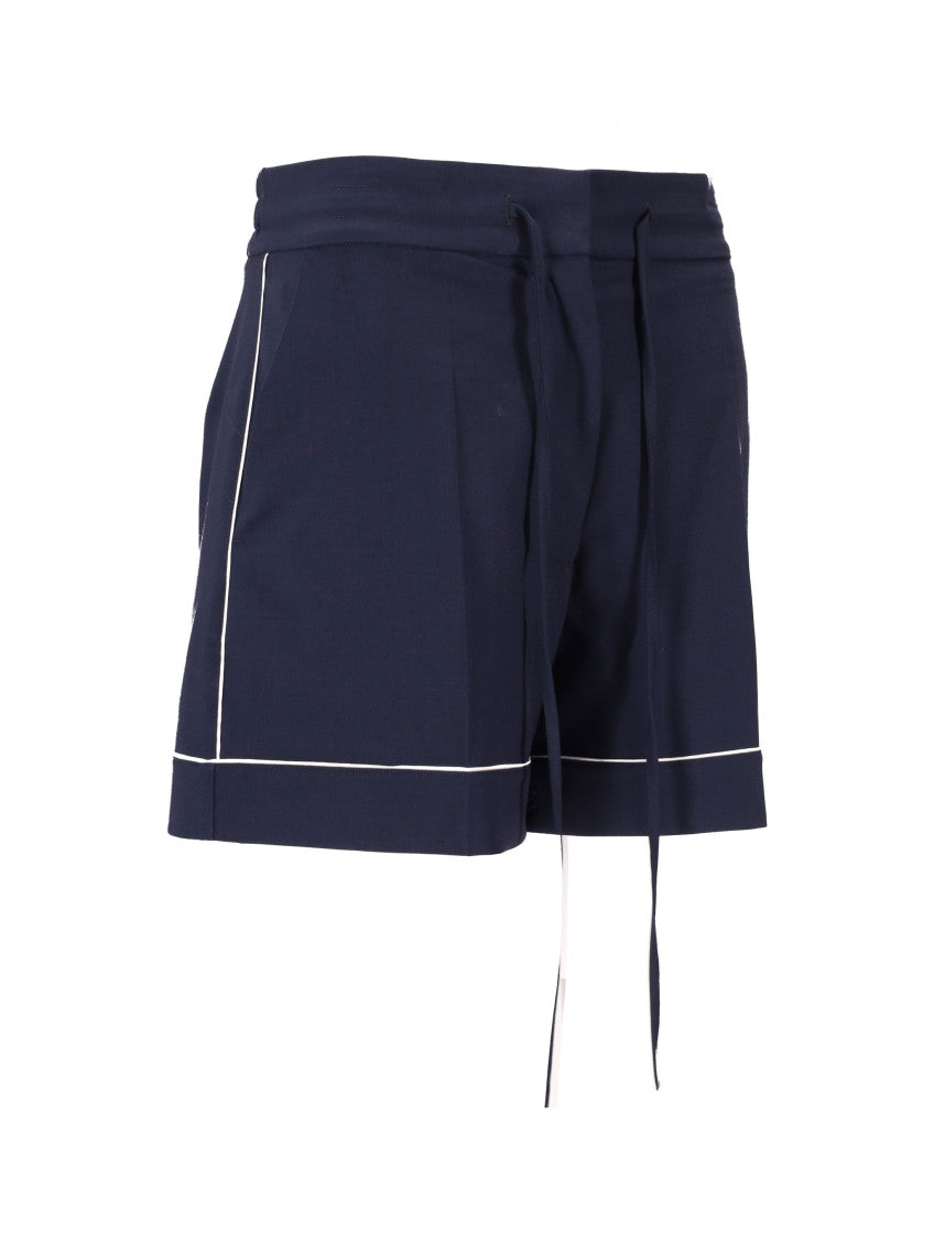 Dark Blue Solid Shorts 3