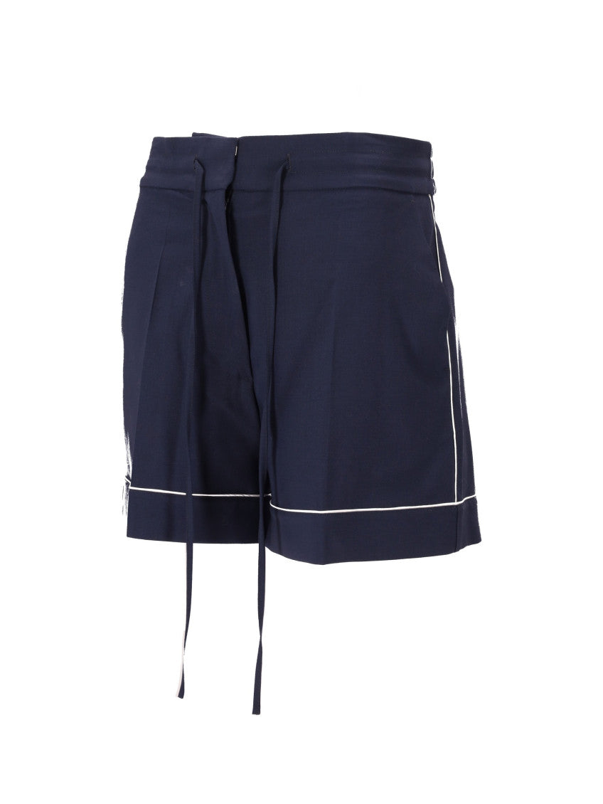 Dark Blue Solid Shorts 4