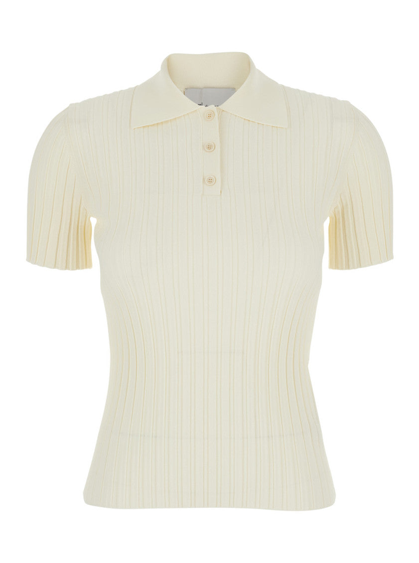 Off White Shirt Collar Polo 1