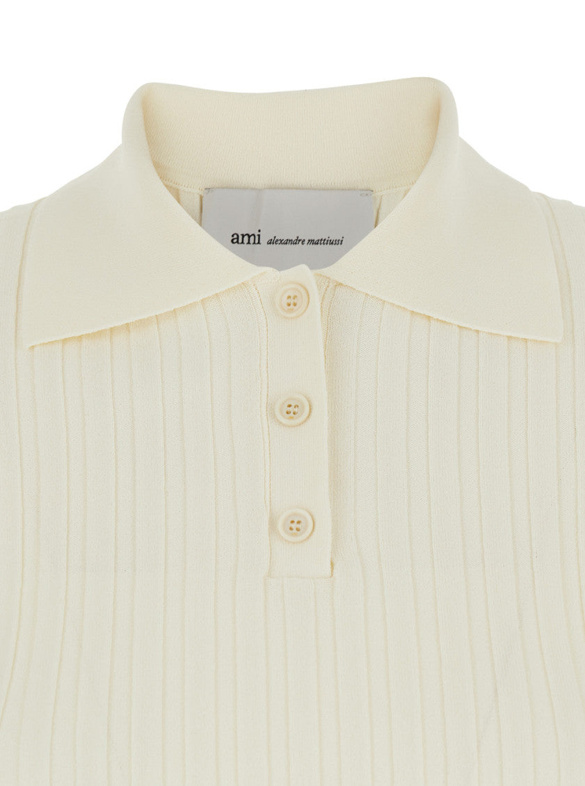 Off White Shirt Collar Polo 3