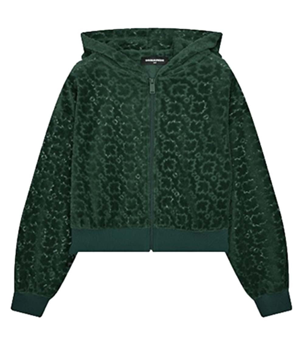 Girls Dark Green Logo Hoodie 1