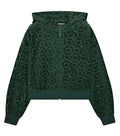 Girls Dark Green Logo Hoodie 1