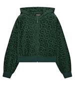 Girls Dark Green Logo Hoodie 1