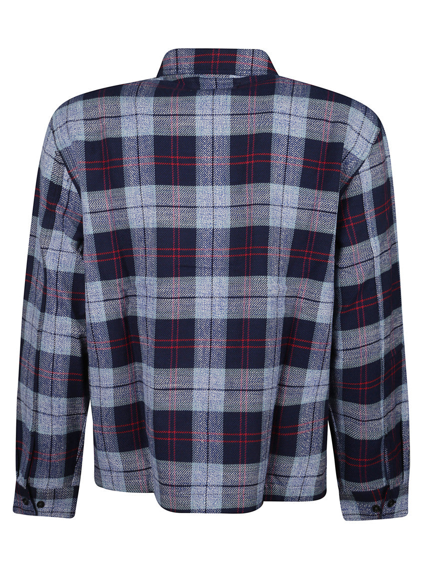 Navy Blue Check Overshirt 2