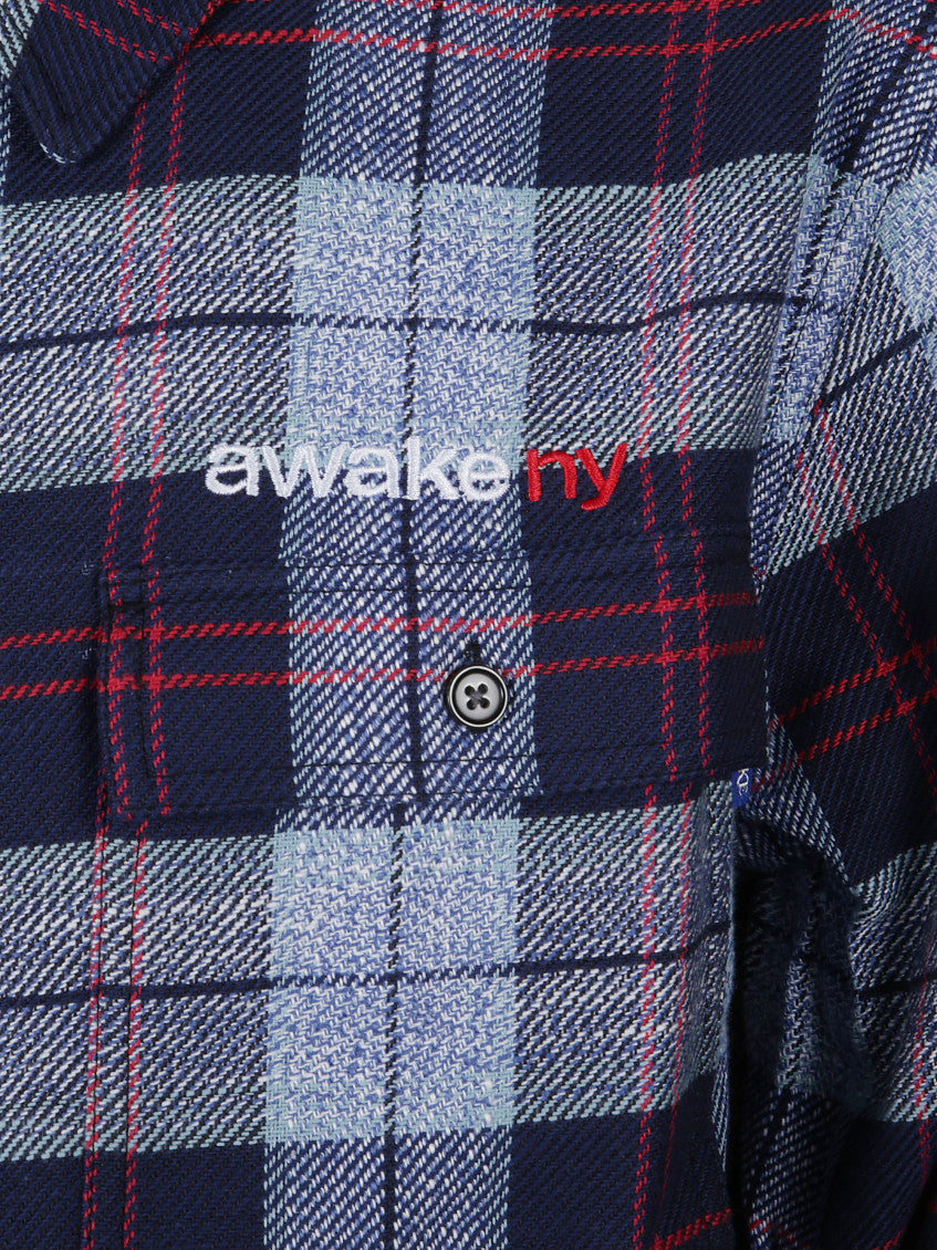 Navy Blue Check Overshirt 3