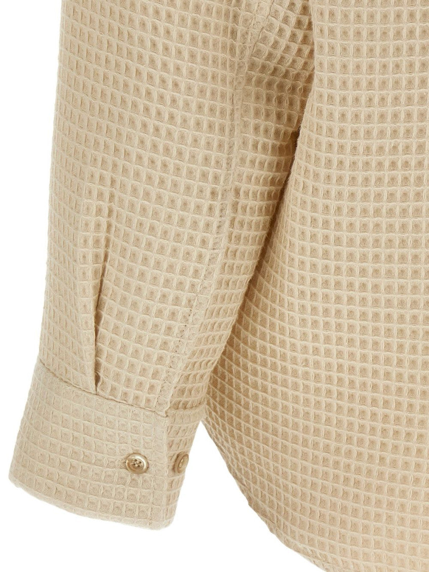 Ivory Waffle Shirt 4
