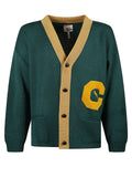 Green Wool Color-block Cardigan 1