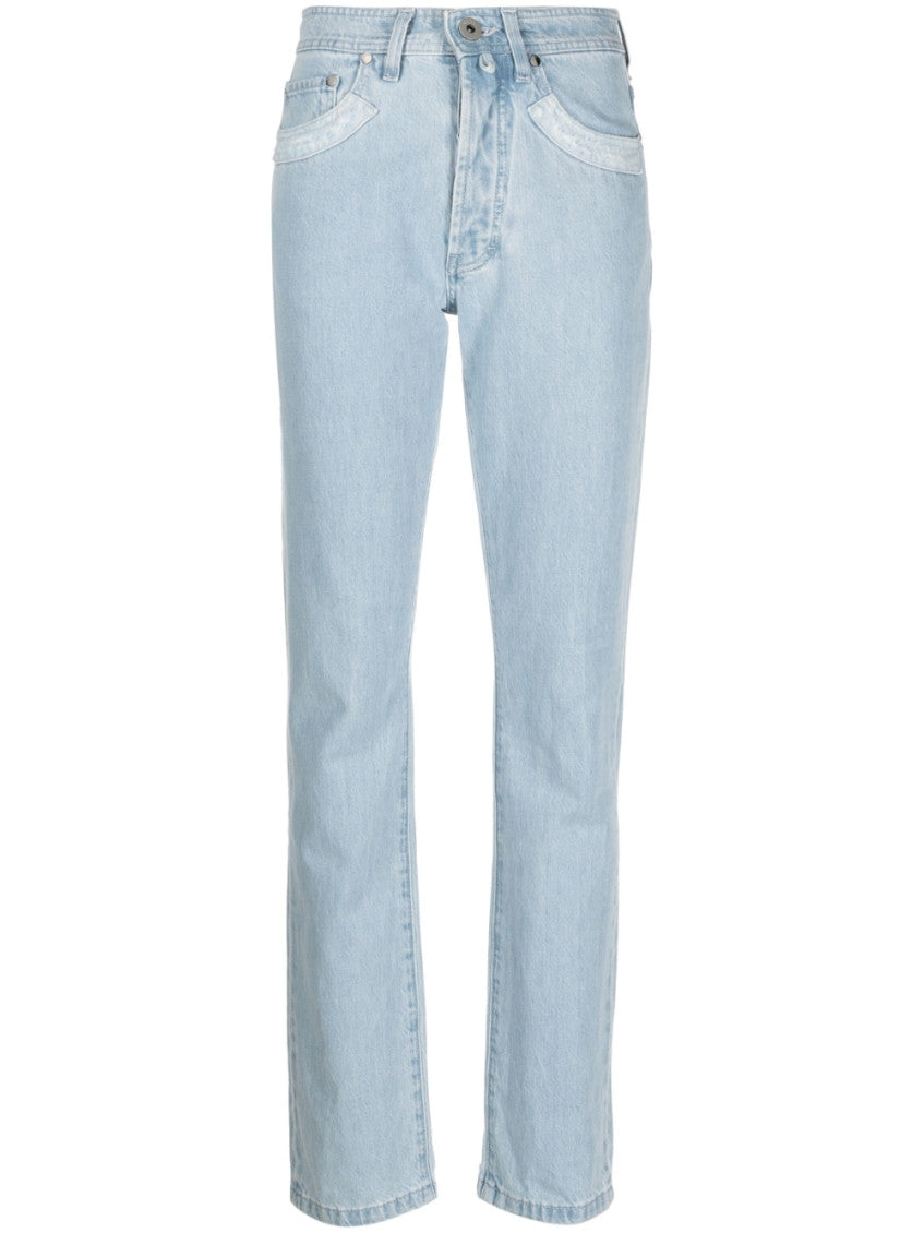 Sky Blue Patchwork Organic Cotton Jeans 1