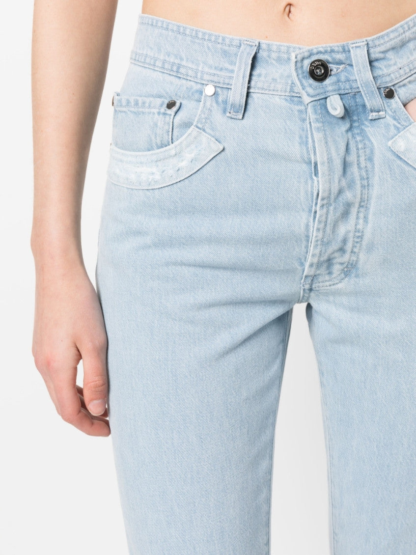 Sky Blue Patchwork Organic Cotton Jeans 2