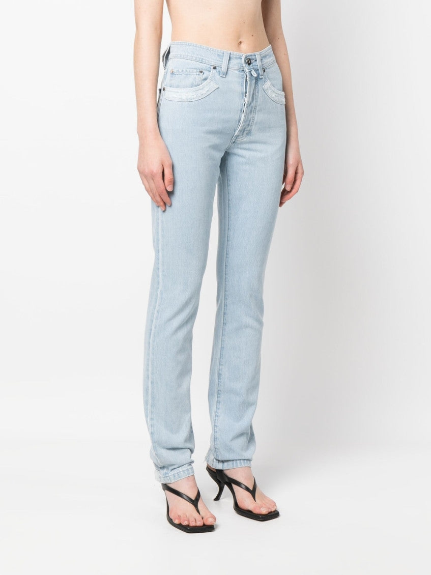 Sky Blue Patchwork Organic Cotton Jeans 3