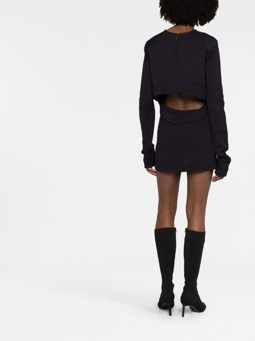 Black Flounced Mini Dress 2