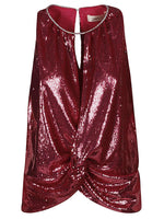 Maroon Maroon Sequin Cropped Top 1