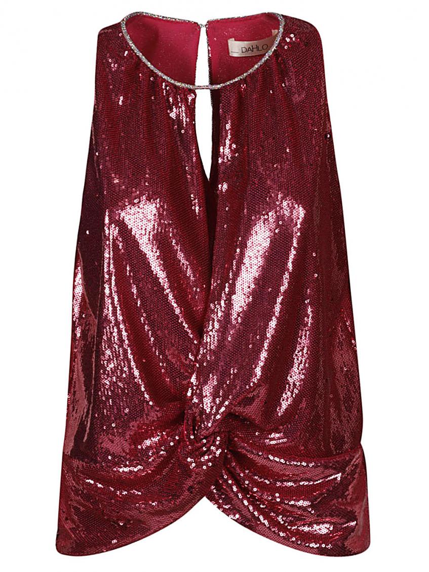 Maroon Maroon Sequin Cropped Top 2