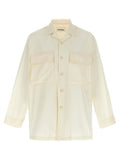 White Logo Embroidery Shirt 1