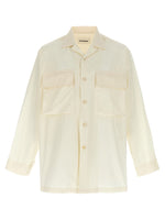 White Logo Embroidery Shirt 1