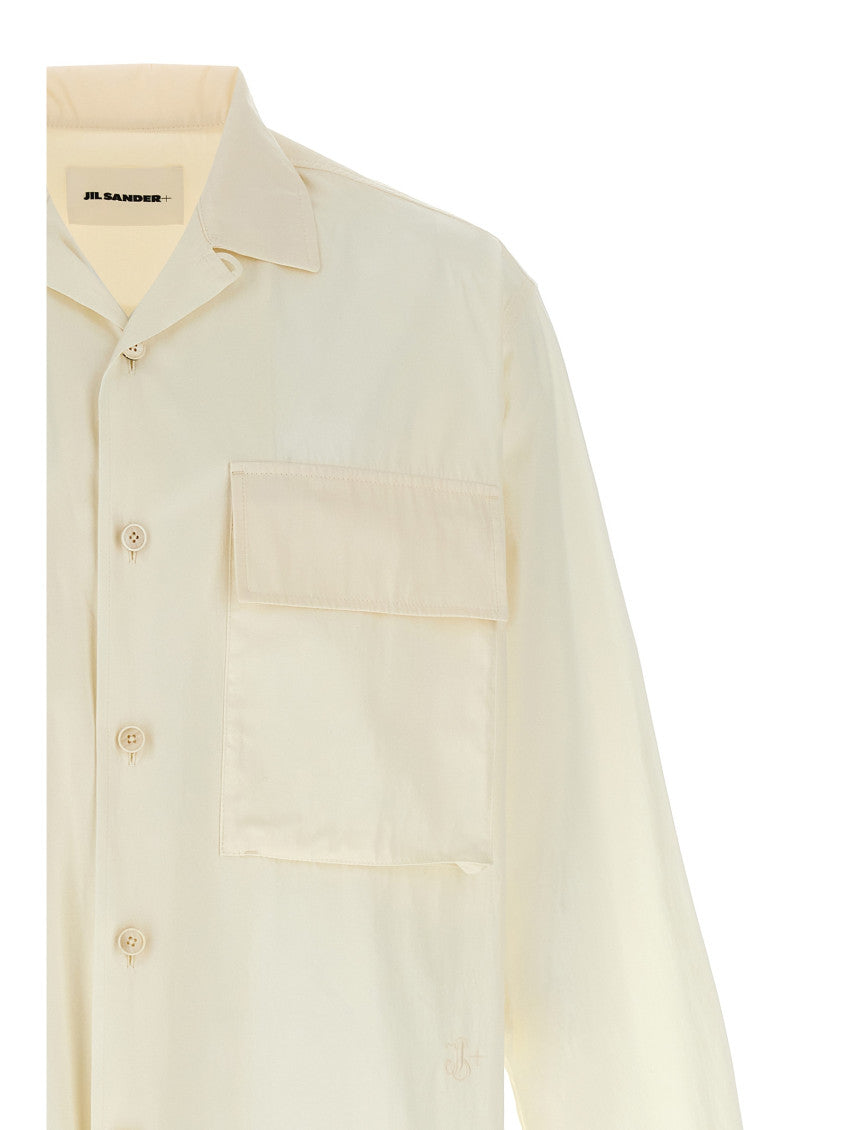 White Logo Embroidery Shirt 3
