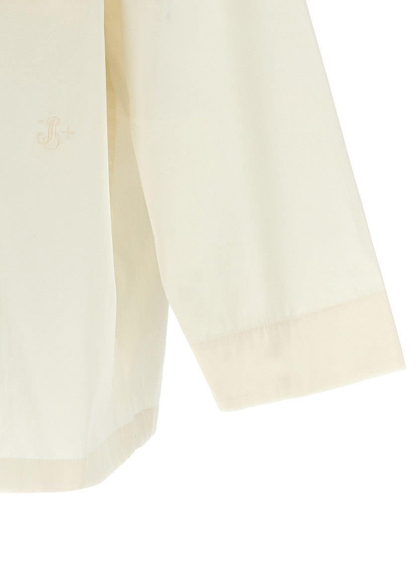 White Logo Embroidery Shirt 4