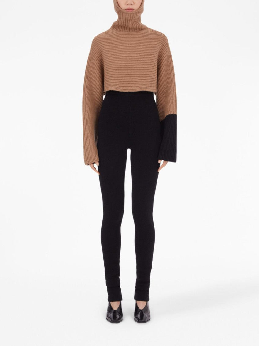 Beige Cashmere Cropped Hoodie 2