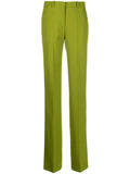 Green Pressed-crease Straight-leg Trousers 1