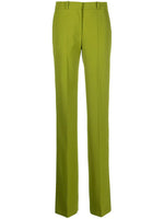 Green Pressed-crease Straight-leg Trousers 1