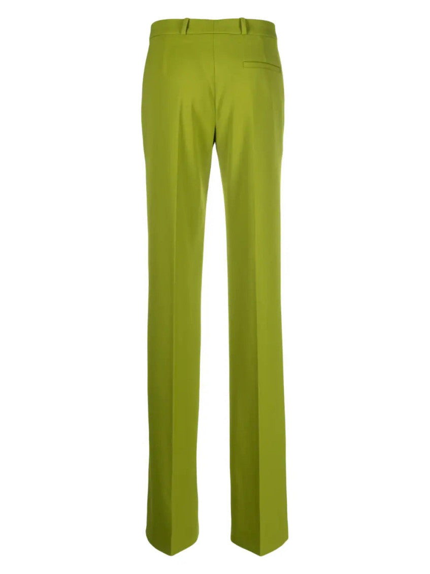 Green Pressed-crease Straight-leg Trousers 2