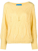 Yellow M.I.H. Lacey Leaf Knit Sweater 1